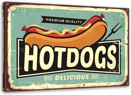 Feeby Obraz Na Płótnie Retro Hot Dog 60X40