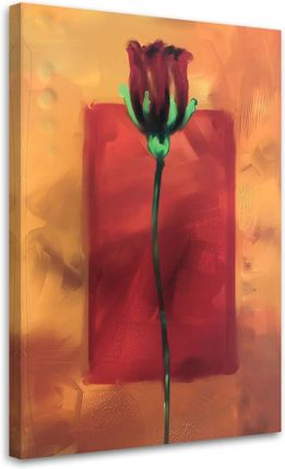 Feeby Obraz Na Płótnie Czerwona Róża Jak Ręcznie Malowana 80X120