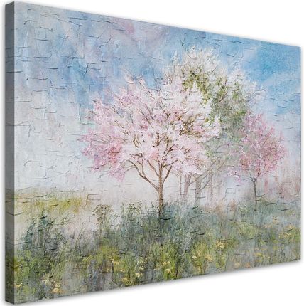 Feeby Obraz Na Płótnie Kwitnące Drzewo Na Łące Stare 100X70