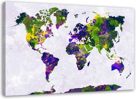 Feeby Obraz Na Płótnie Malowana Mapa Świata 100X70
