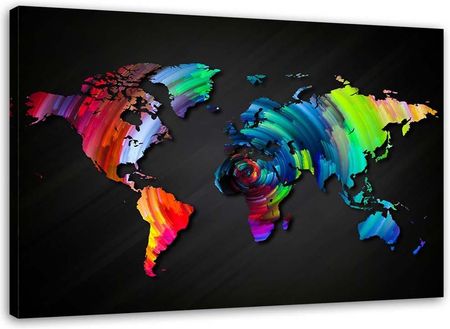 Feeby Obraz Na Płótnie Kolorowa Mapa Świata 60X40