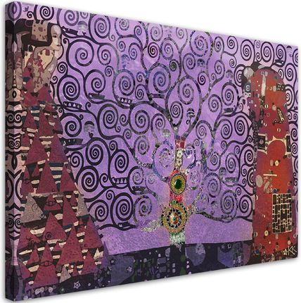 Feeby Obraz Fioletowe Drzewo Życia Abstrakcja Gustav Klimt 60X40