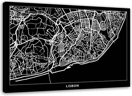 Feeby Obraz Na Płótnie Lizbona Plan Miasta 120X80