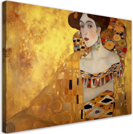 Obraz Na Płótnie Złoty Portret Kobiety G. Klimt 90X60