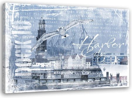 Feeby Obraz Na Płótnie Panorama Miasta Niebieska Andrea Haase 90X60