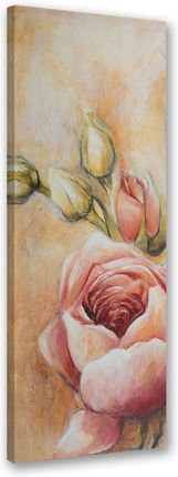 Obraz Na Płótnie Różowe Róże Malowane 50X150