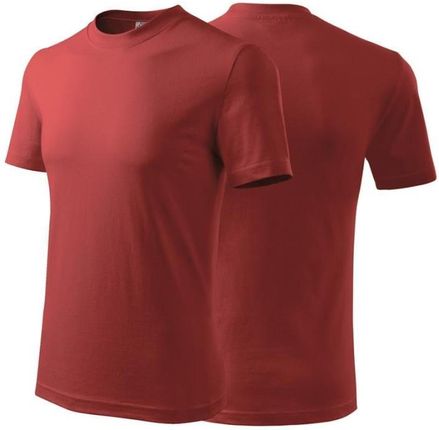 Koszulka bordowa z krótkim rękawem z logo na sercu i plecach unisex z nadrukiem logo firmy 200g HEAVY110 kolor 13 koszulka krótki rękaw