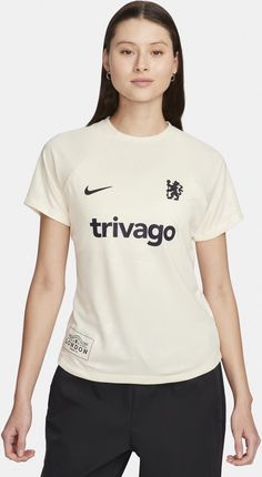 Damska przedmeczowa koszulka piłkarska z krótkim rękawem Nike Dri-FIT Chelsea F.C. Academy Pro - Brązowy