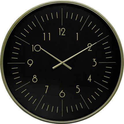 Atmosphera Zegar Ścienny Czarny Złote Wskazówki Alfie Duży Ø75cm (200237)