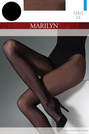 Rajstopy Kryjące Matowe Elastyczne Gładkie Marilyn Tonic 20 Den Czarne 5-XL