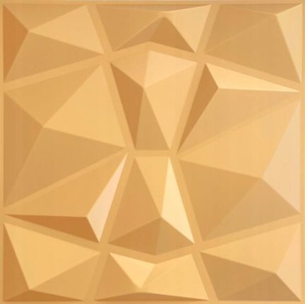 System Decor Panel Ścienny Panele Ścienne Pcv 3D Łazienka 50x50 Złoty Karmelowy Diament