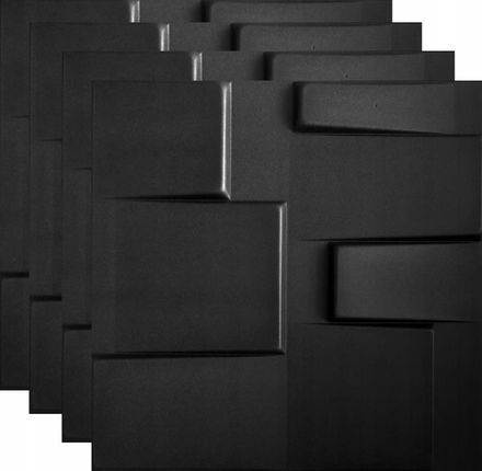 Eurodeco Panele Ścienne Czarne Kasetony 3D Tetris 1m2