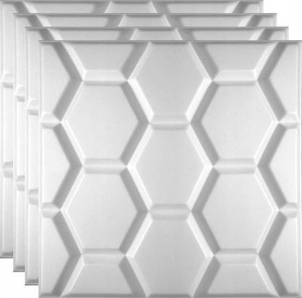 System Decor Panele Białe Kasetony Sufitowe 3D Hexagon 1m2