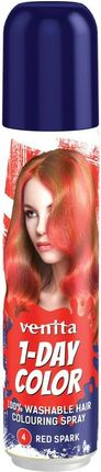 Venita 1 Day Color Spray Koloryzujący Do Włosów Nr 4 Red Spark Czerwony 50 ml