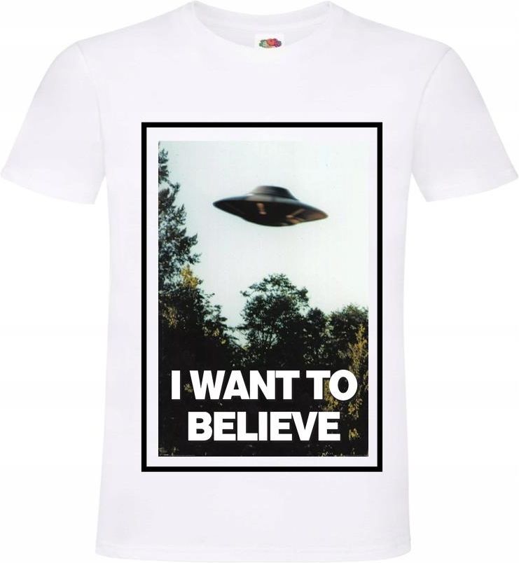 T-Shirt "I Want To Believe" UFO X-Files - Marque Gildan - Unisexe - Neuf Avec Étiquettes