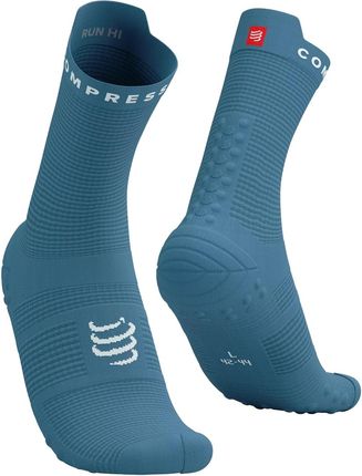 Skarpetki Kompresyjne Compressport Pro Racing Socks V4.0 Run High Turkusowy-Biały