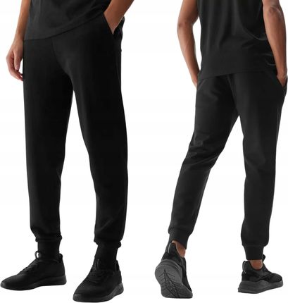 4F Spodnie Dresowe Męskie Sportowe Joggery Dresy Bawełniane Czarne Bawełna