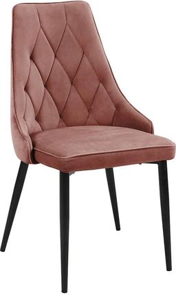 Elior Tapicerowane Różowe Krzesło Z Czarnymi Nogami Sageri 3X