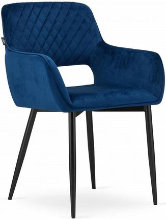 Elior Niebieskie Welurowe Krzesło Pikowane Rones 3X