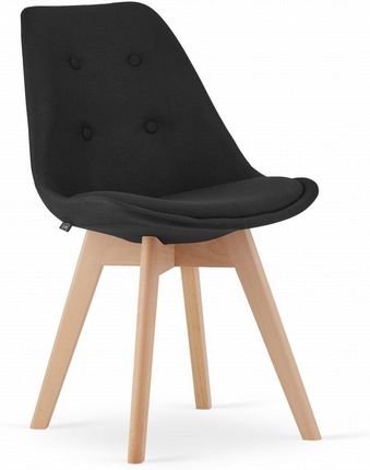 Krzesło Nori Czarny Materiał Nogi Naturalne X3