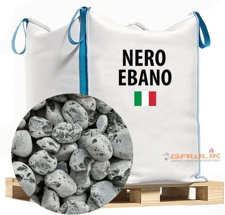 Czarno -Grafitowe Włoskie Kamienie Ozdobne Nero Ebano Big Bag Otoczaki