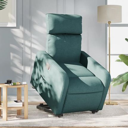 Vidaxl Podnoszony fotel masujący, elektryczny, rozkładany, zielony (3206723)