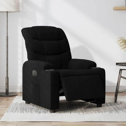 Vidaxl Elektryczny fotel rozkładany, czarny, obity tkaniną (3206629)