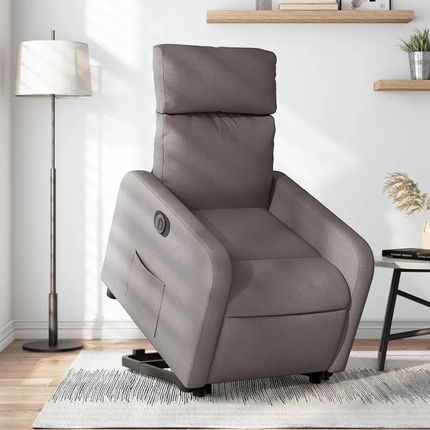 Vidaxl Podnoszony fotel rozkładany, elektryczny, kolor taupe, tkanina (3206724)
