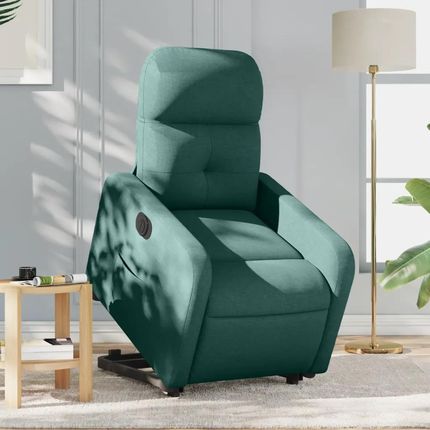 Vidaxl Podnoszony fotel masujący, elektryczny, rozkładany, zielony (3206819)