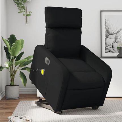 Vidaxl Rozkładany fotel pionizujący z masażem, elektryczny, czarny (3206770)