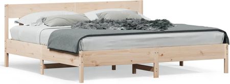 Vidaxl Rama łóżka z zagłówkiem, 180x200 cm, sosnowa (3216203)