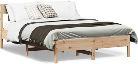 Vidaxl Rama łóżka z zagłówkiem, 160x200 cm, lite drewno sosnowe (3216206)
