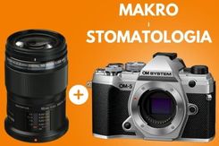 Aparat OM SYSTEM OM-5 + Olympus (OM System) ED 60 mm f/2.8 Macro + Lampa (2 wariany)