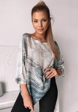 Sweter w marmurkowy wzór Fantasy grafitowy - zdjęcie 1