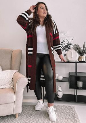 Długi kardigan oversize Cozy brązowy