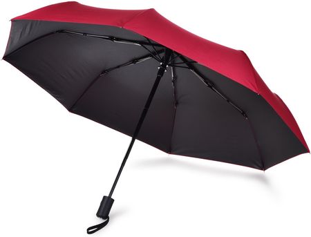Dwukolorowy parasol automatyczny FC BLACK BADGE bordowy/czarny