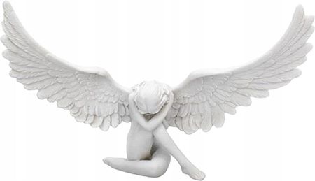 Sklepulolka Figurka Rzeźba Anioł Ze Skrzydłami Aniołek Biały  