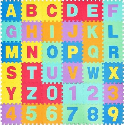 Puzzle Piankowe Mata Mega Duże Alfabet Cyfry 36Szt  