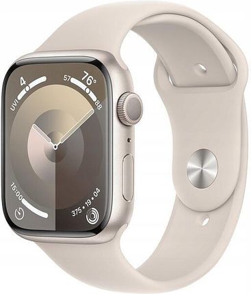Apple Watch Series 9 GPS Koperta 45mm Z Aluminium W Kolorze Księżycowej Poświaty Z Opaską Sportową W Kolorze Księżycowej Poświaty (MR963QIA)