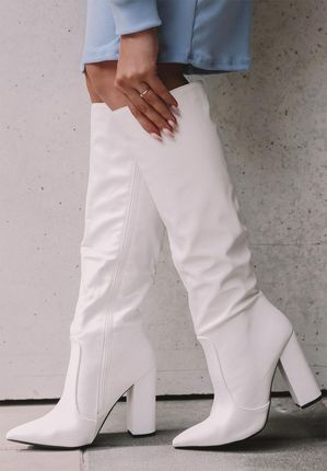 Kozaki na obcasie London białe