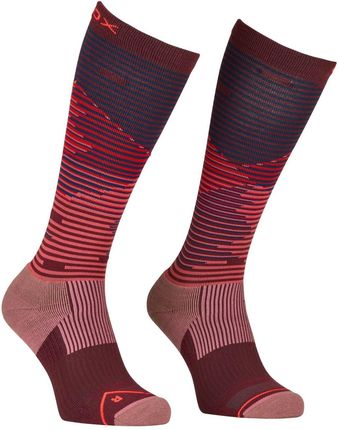 Damskie podkolanówki Ortovox All Mountain Long Socks W Rozmiar skarpet: 42-44 / Kolor: czerwony