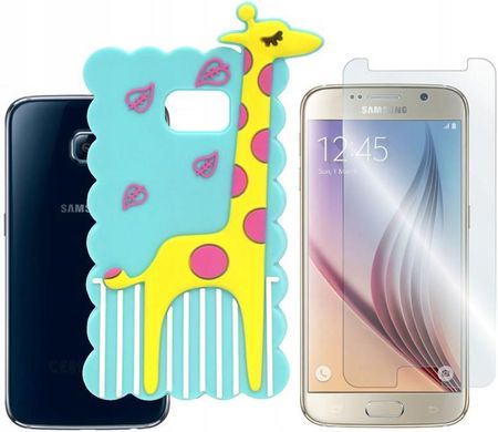 Gsm Hurt Etui Do Samsung Galaxy S6 Case Pokrowiec Nakładka 3D Żyrafa Niebies I Szkło