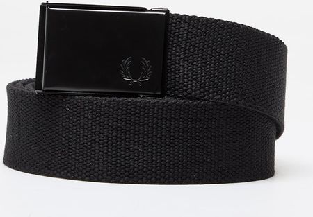 FRED PERRY Graphic Branded Webbing Belt Black/ Warm Grey