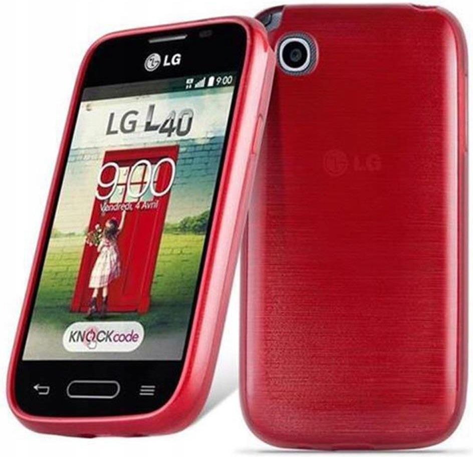 Cadorabo Custodia per LG L40 in ROSSO CREMISI - Morbida Cover Protettiva Sottile di Silicone TPU con Bordo Protezione - Ultra Slim Case Antiurto Gel Back Bumper Guscio