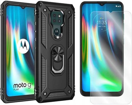 Gsm Hurt Etui Do Motorola Moto G9 Play E7 Plus Pokrowiec Ring Case Czarne I Szkło