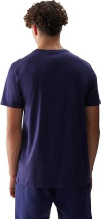 T-shirt męski 4F Koszulka regular z nadrukiem granatowy - zdjęcie 3