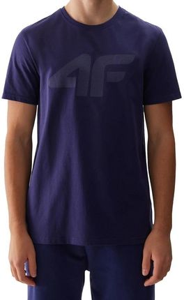 T-shirt męski 4F Koszulka regular z nadrukiem granatowy