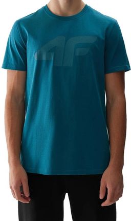 T-shirt męski 4F Koszulka regular z nadrukiem morska zieleń