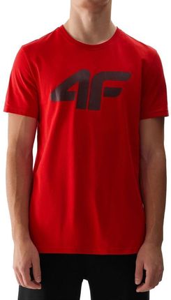 T-shirt męski 4F Koszulka regular z nadrukiem czerwony