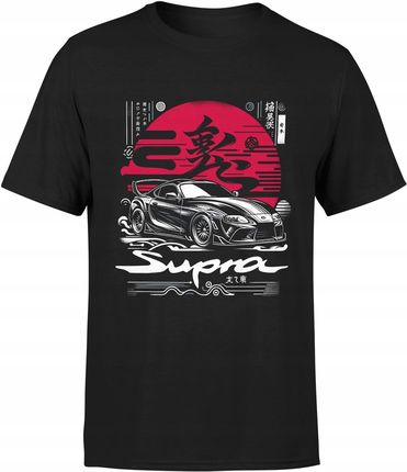 Toyota Supra Koszulka Męska MK4 2JZ Rc Z Nadrukiem Motoryzacyjna Nadruk R M